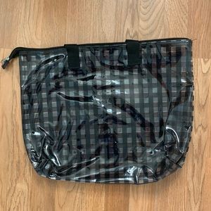 checkered clear plastic tote bag!